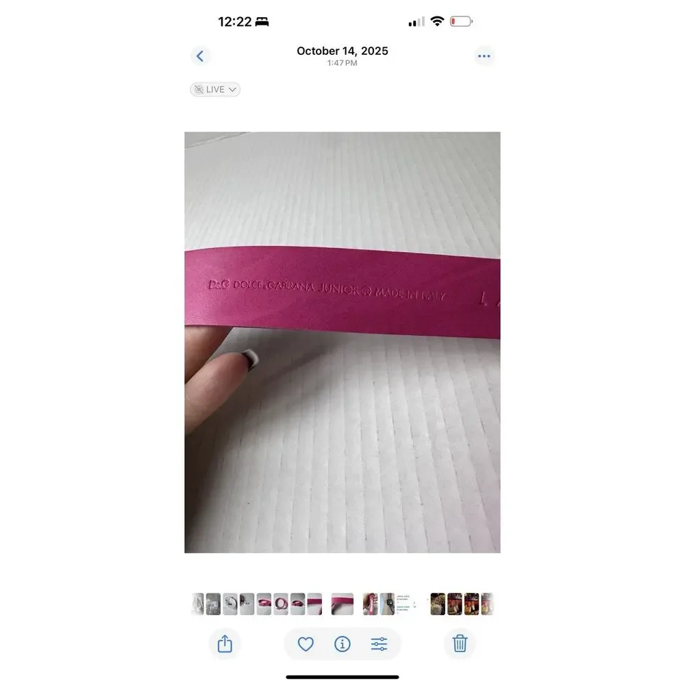 Dolce& Gabbana girl’s hot pink faux leather belt size XL
